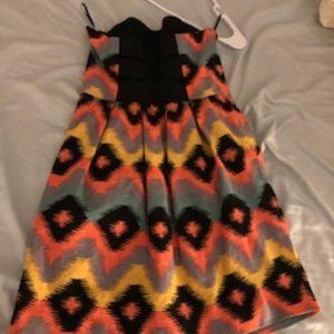 Colorful Strapless Dress